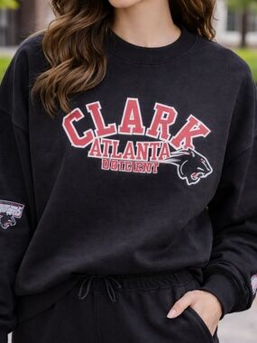 Clark Atlanta Black Graphic Crewneck Sweatshirt